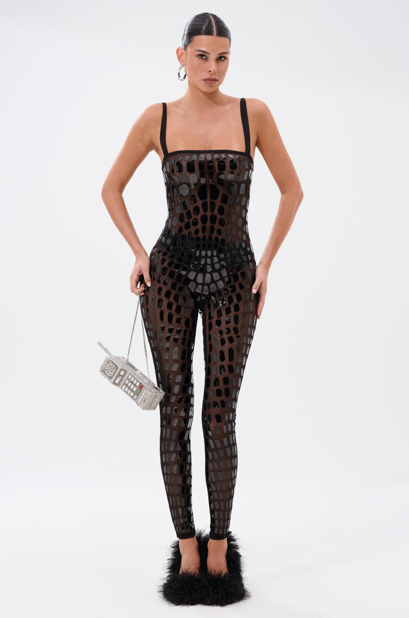 BLING BLOW MESH JUMPSUIT