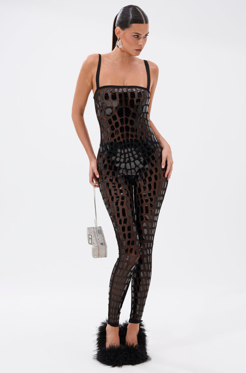 BLING BLOW MESH JUMPSUIT