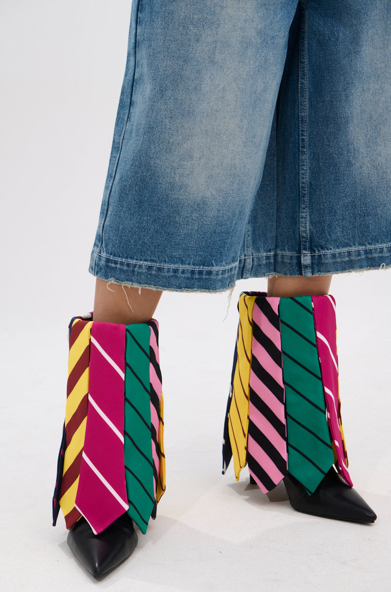 AZALEA WANG JAUNE BLACK TIE BOOTIE