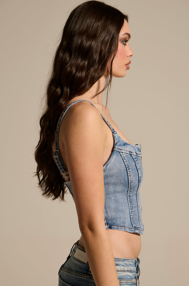 THE BEST ONE YET DENIM CORSET