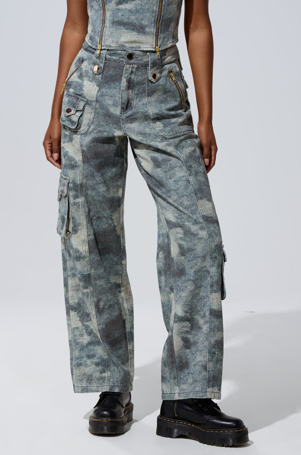 STEPH CAMO DENIM RELAXED PANT