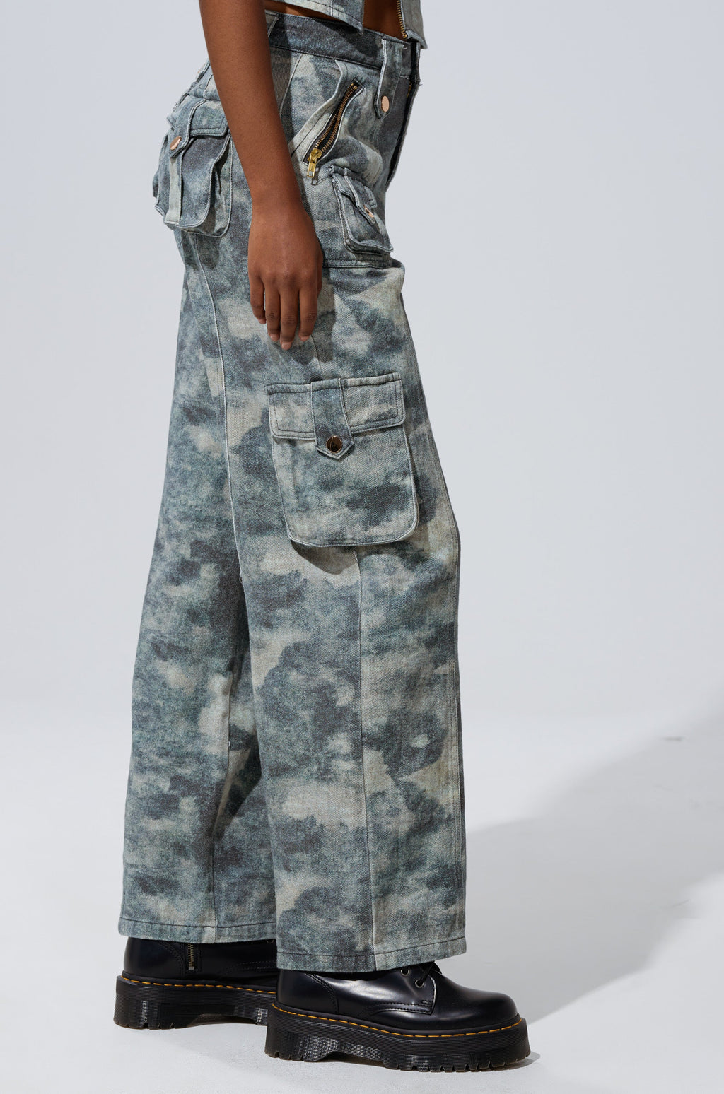STEPH CAMO DENIM RELAXED PANT