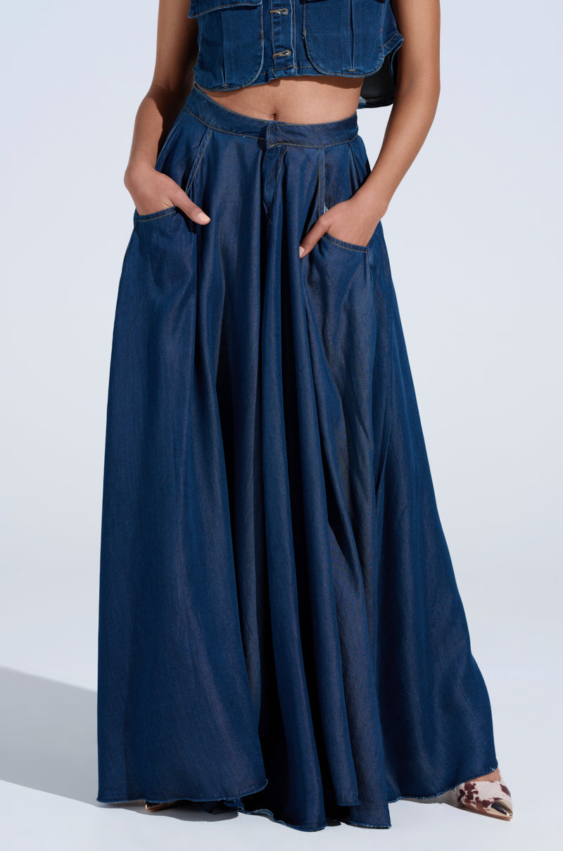 CARRIE ULTRA WIDE LEG DENIM TROUSER