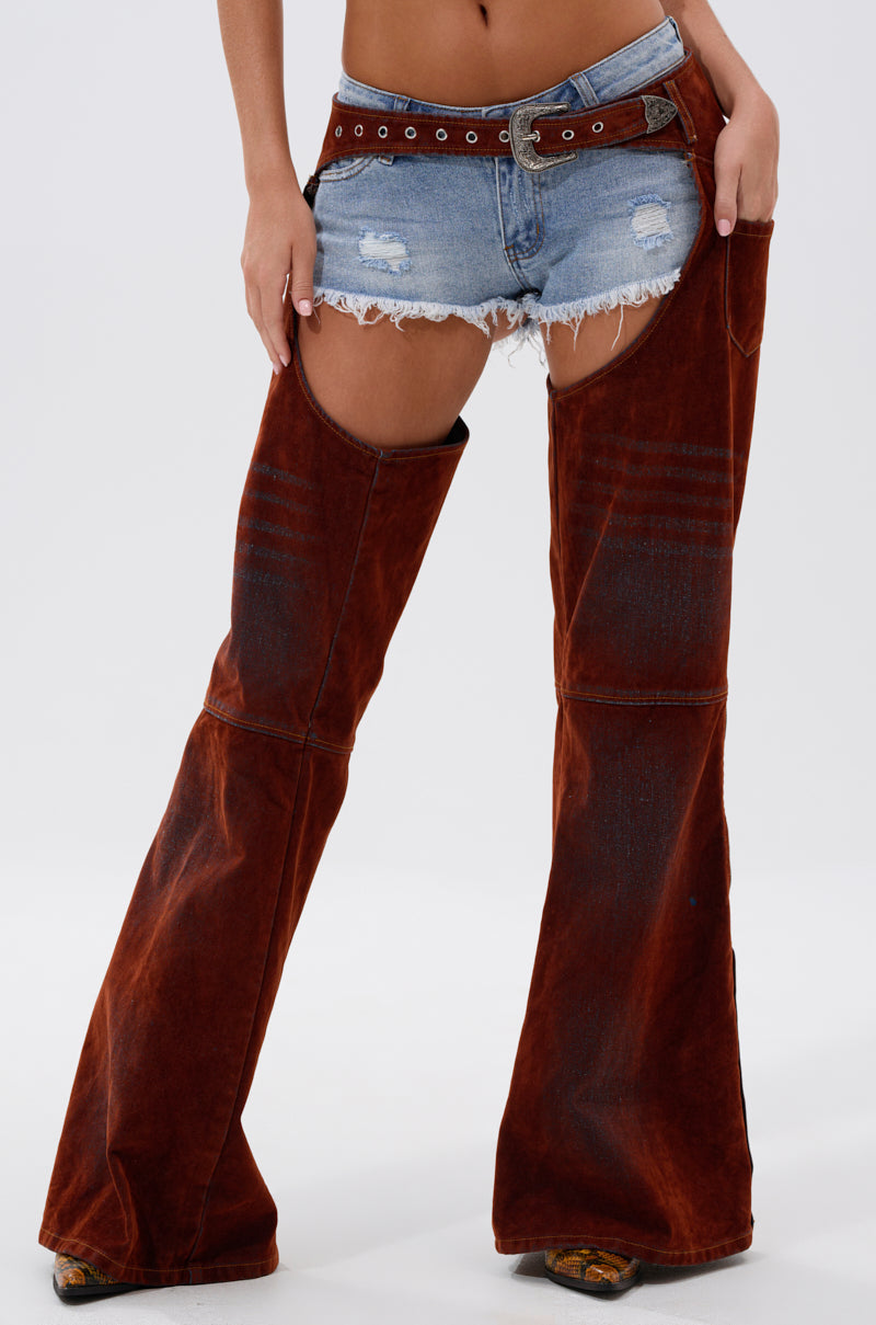 INCREDIBLE VELVET DENIM CHAPS