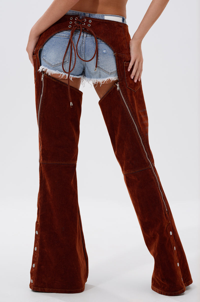 INCREDIBLE VELVET DENIM CHAPS