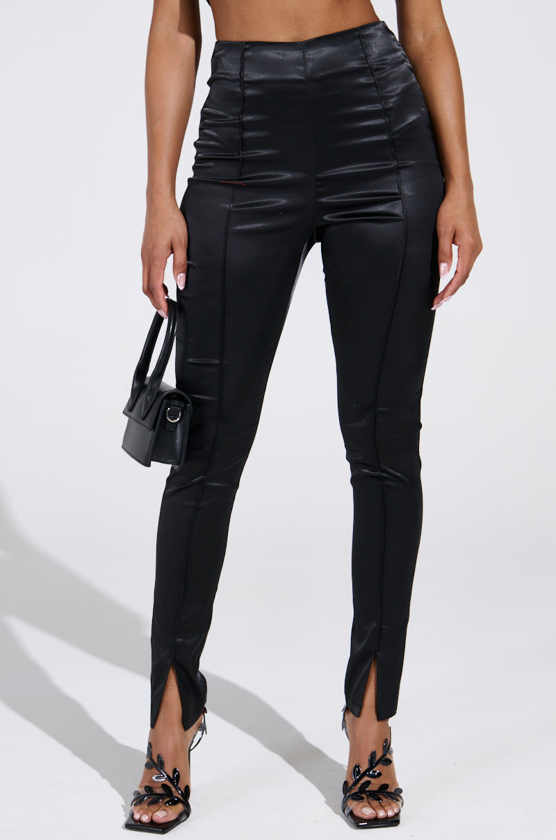 HIT THE LIGHTS SATIN SLIT LEGGING