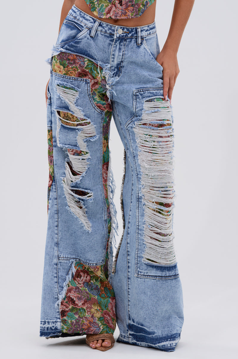 THOUGHT I KNEW YOU RELAXED DENIM WITH BROCADE