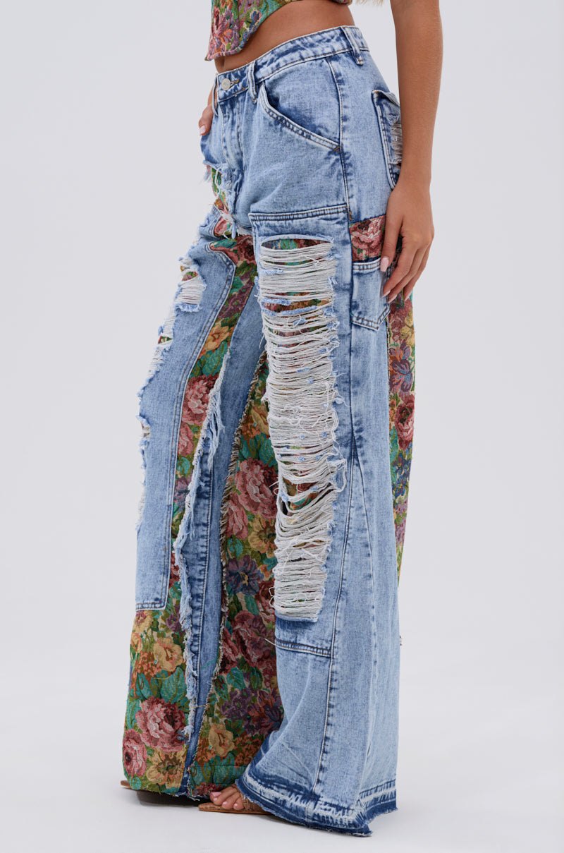 THOUGHT I KNEW YOU RELAXED DENIM WITH BROCADE