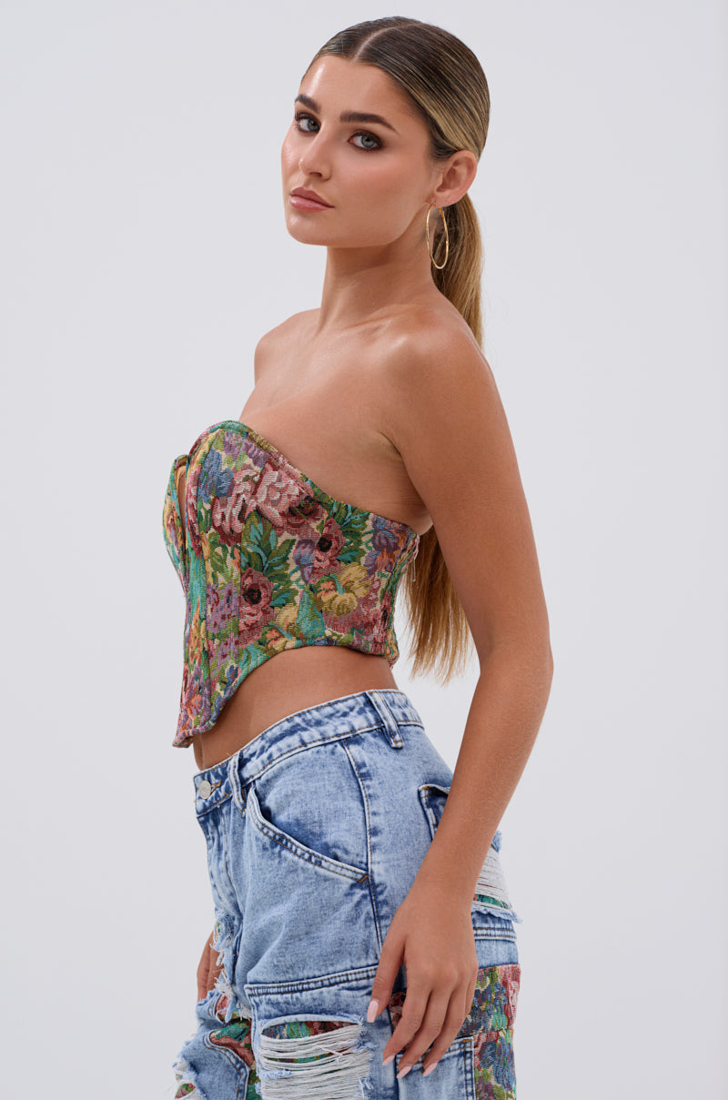 THOUGHT I KNEW YOU BROCADE CORSET