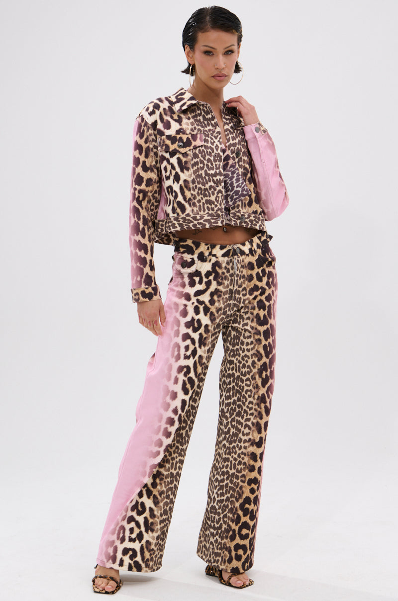 COCO LEOPARD PRINT DENIM JACKET