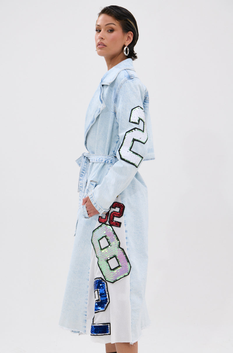 COUNTDOWN PATCH DENIM TRENCH