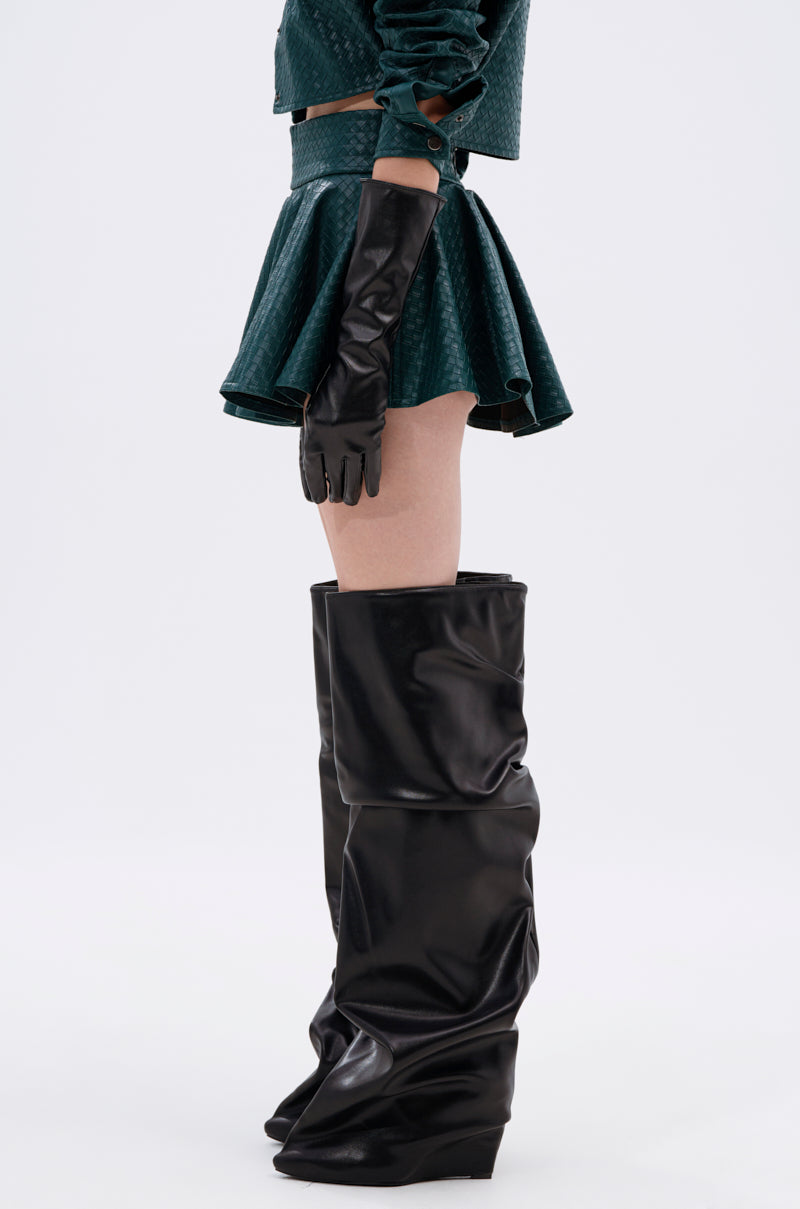 TOO GOOD FOR YOU GREEN MINI SKIRT