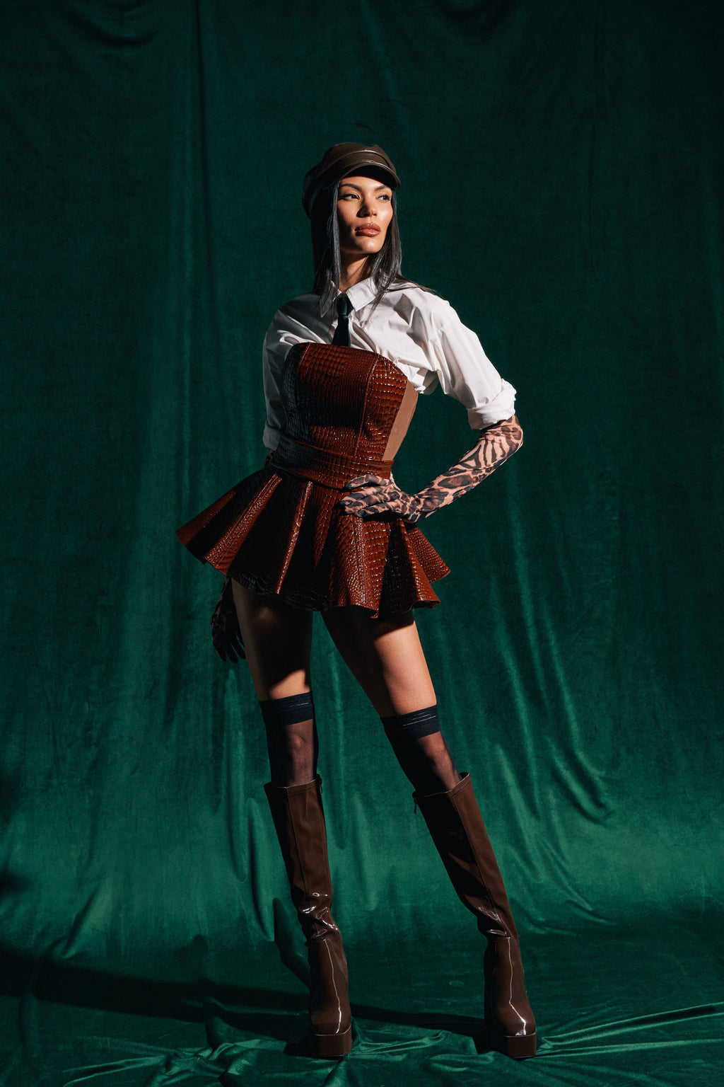 TOO GOOD FOR YOU CROCODILE MINI SKIRT