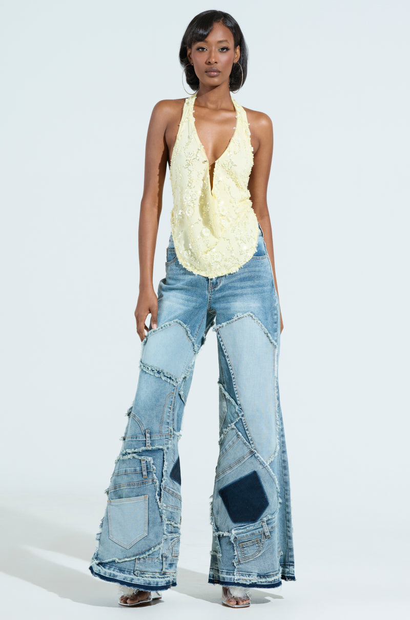 ALL OVER ME DENIM PATCHWORK JEANS