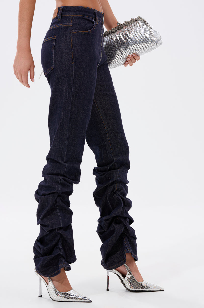 GET CRAZY RUCHED DENIM PANT