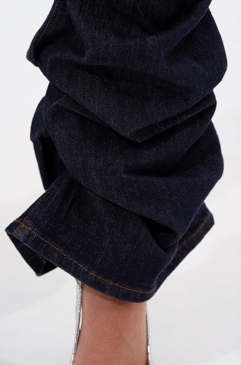 GET CRAZY RUCHED DENIM PANT