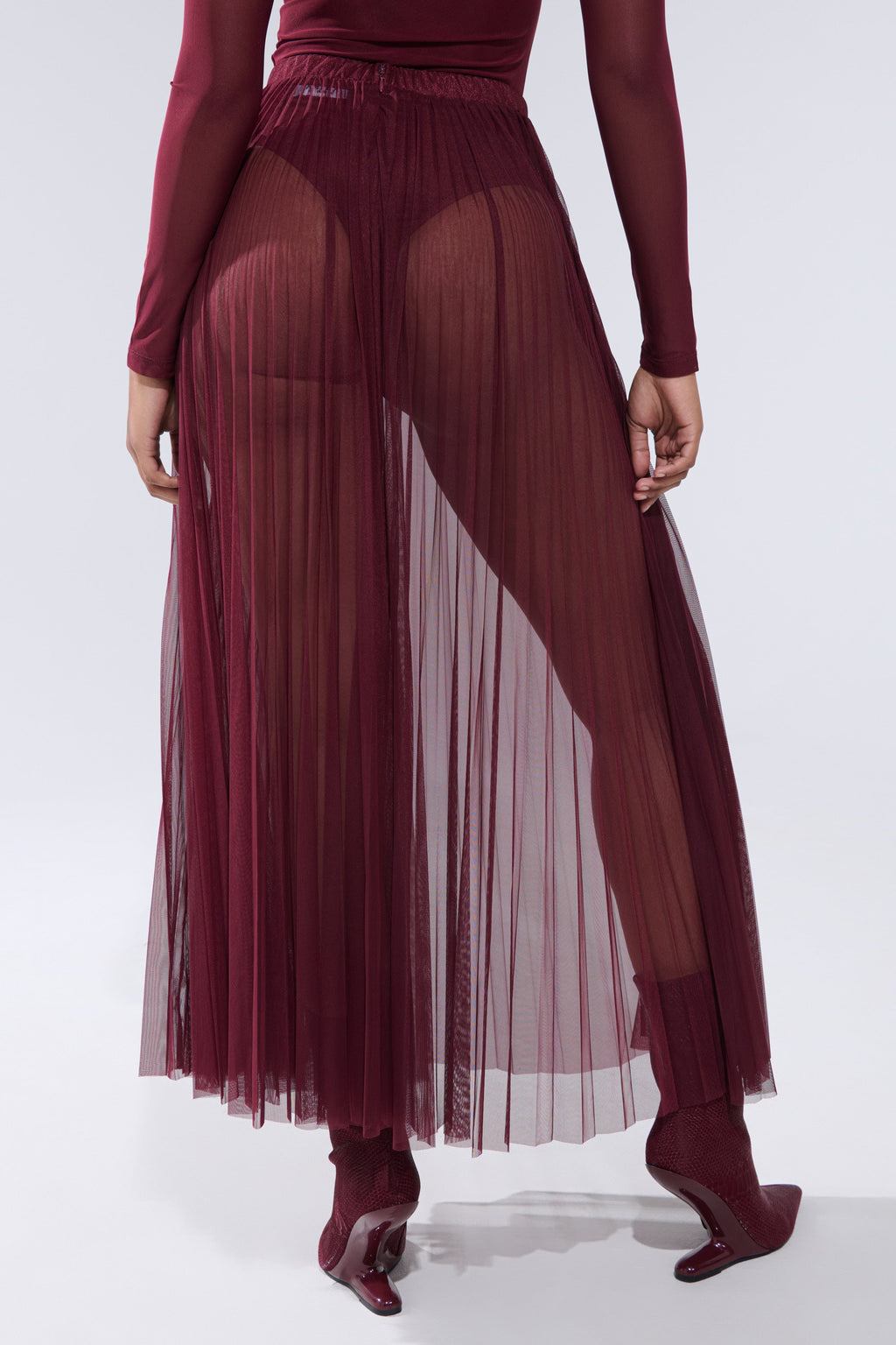 ON FIRE MESH MAXI SKIRT