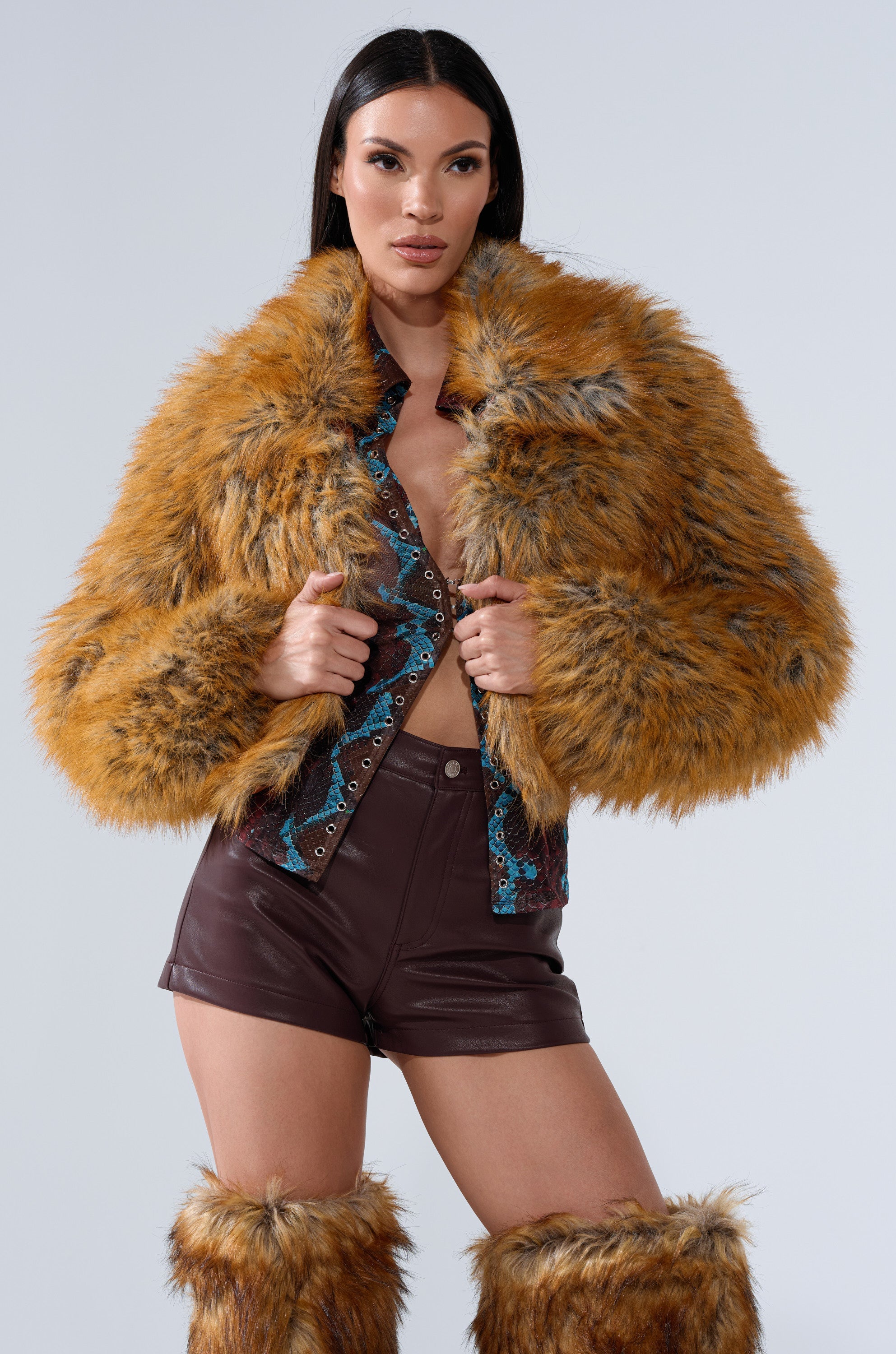 LAY LOW FAUX FUR BOMBER