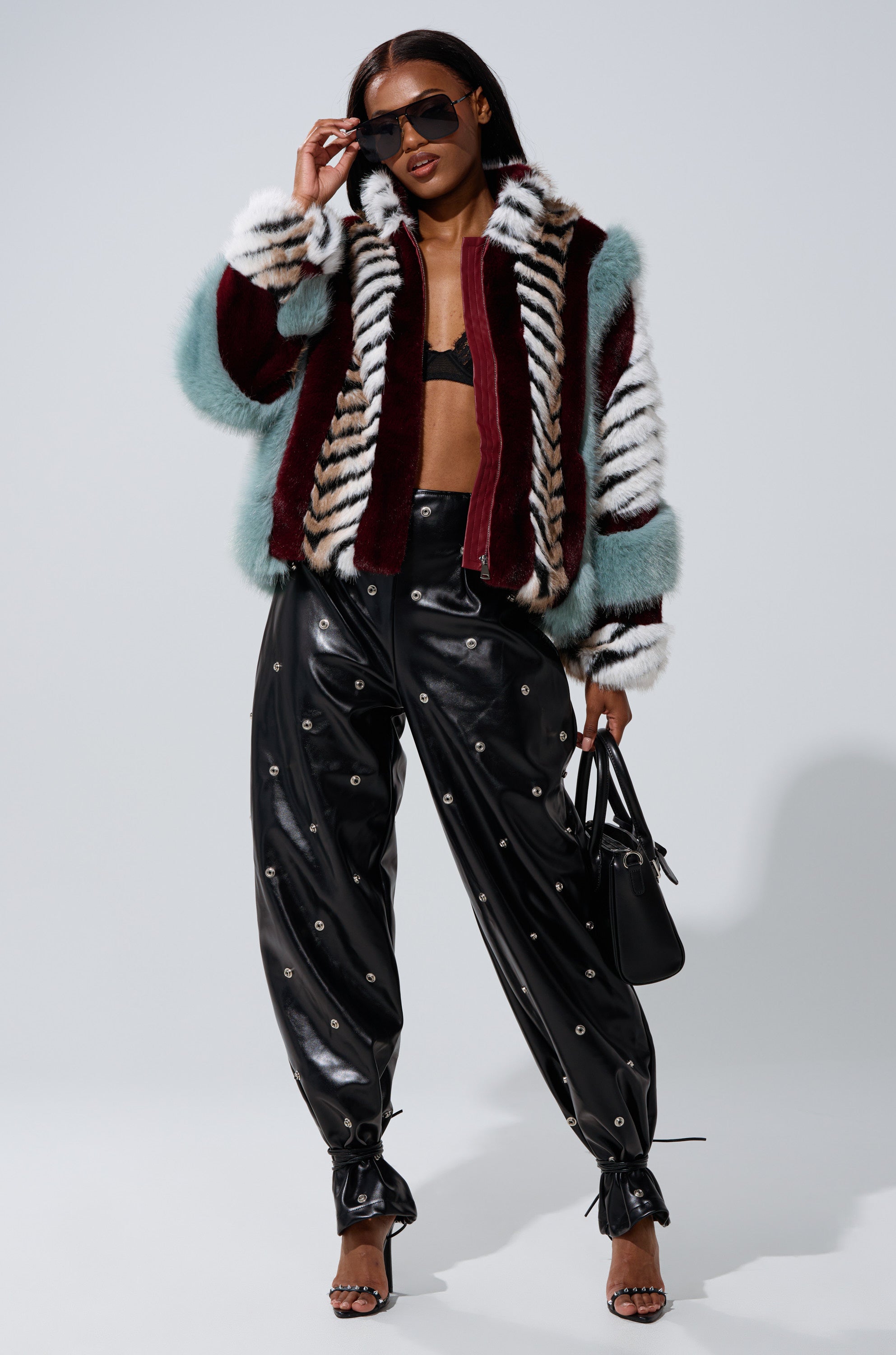 HAVE IT ALL PANELED FUR COAT