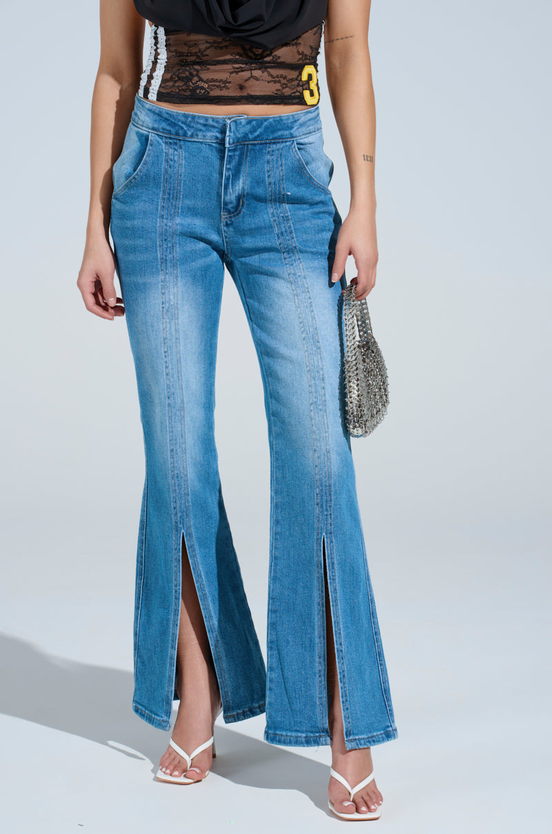 SPLIT HEM BOOTCUT TROUSER JEAN