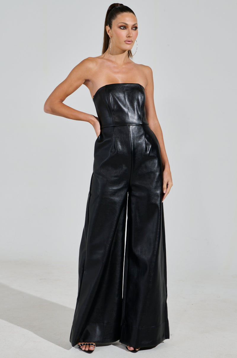 STYLE IT UP PU JUMPSUIT