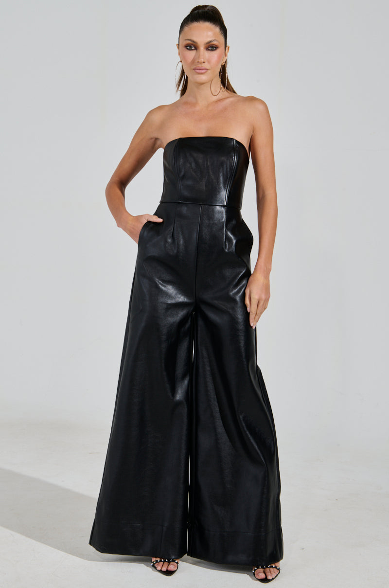 STYLE IT UP PU JUMPSUIT