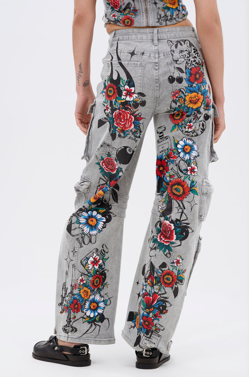 ARBOREAL DENIM CARGO PANTS