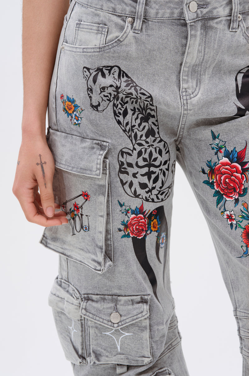 ARBOREAL DENIM CARGO PANTS