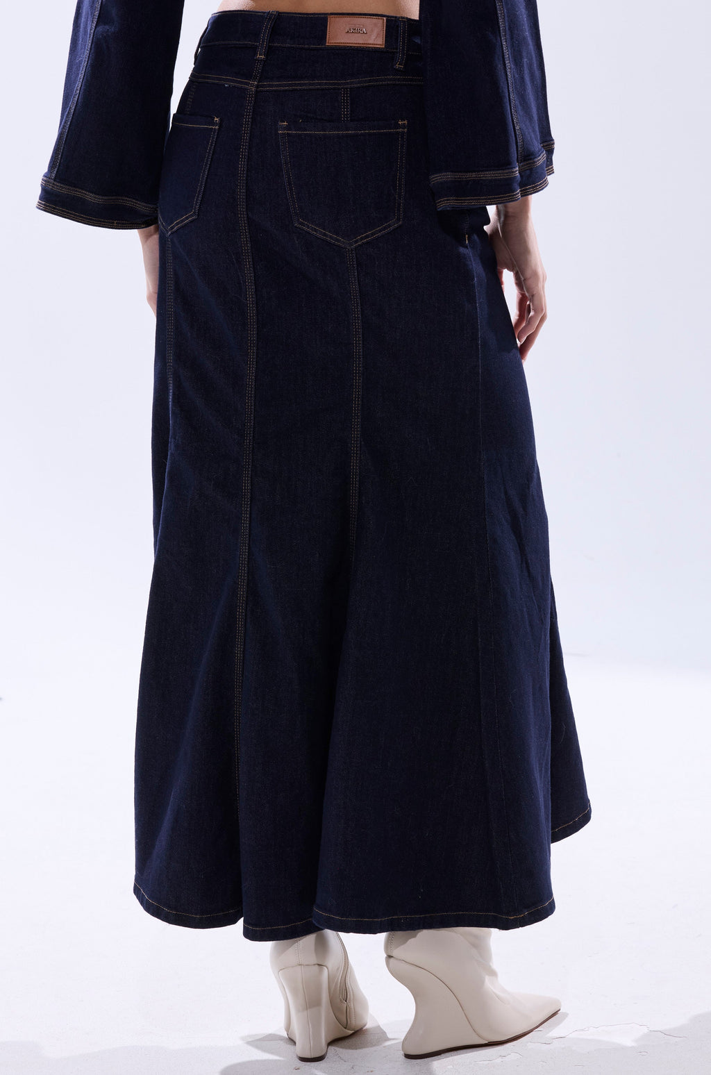 SHES GONE, DANCE ON DENIM MAXI SKIRT