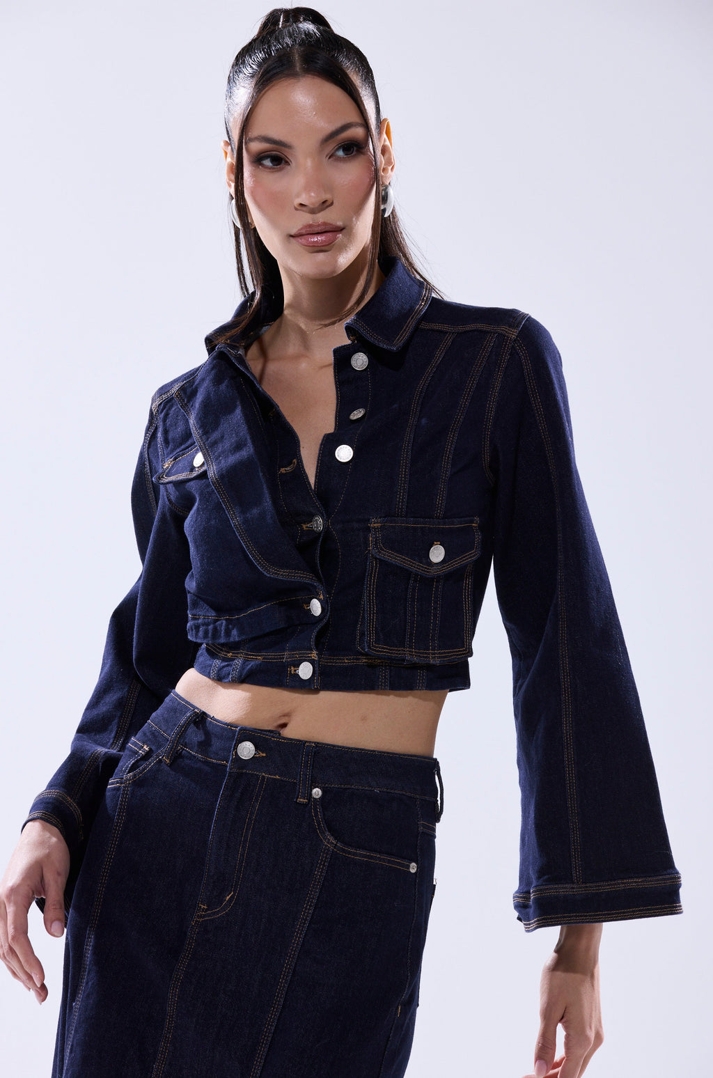 SHES GONE , DANCE ON DENIM BUTTON DOWN