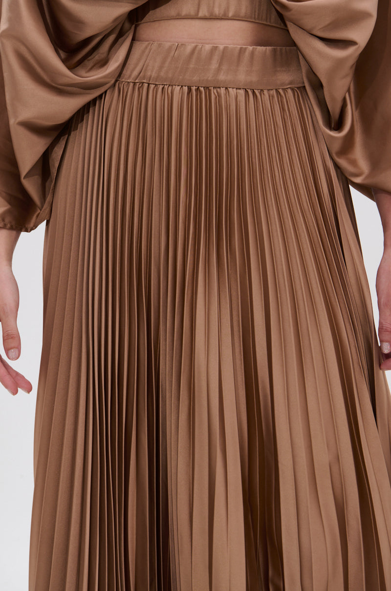 MILLIE MOCHA MOUSSE SATIN MAXI SKIRT