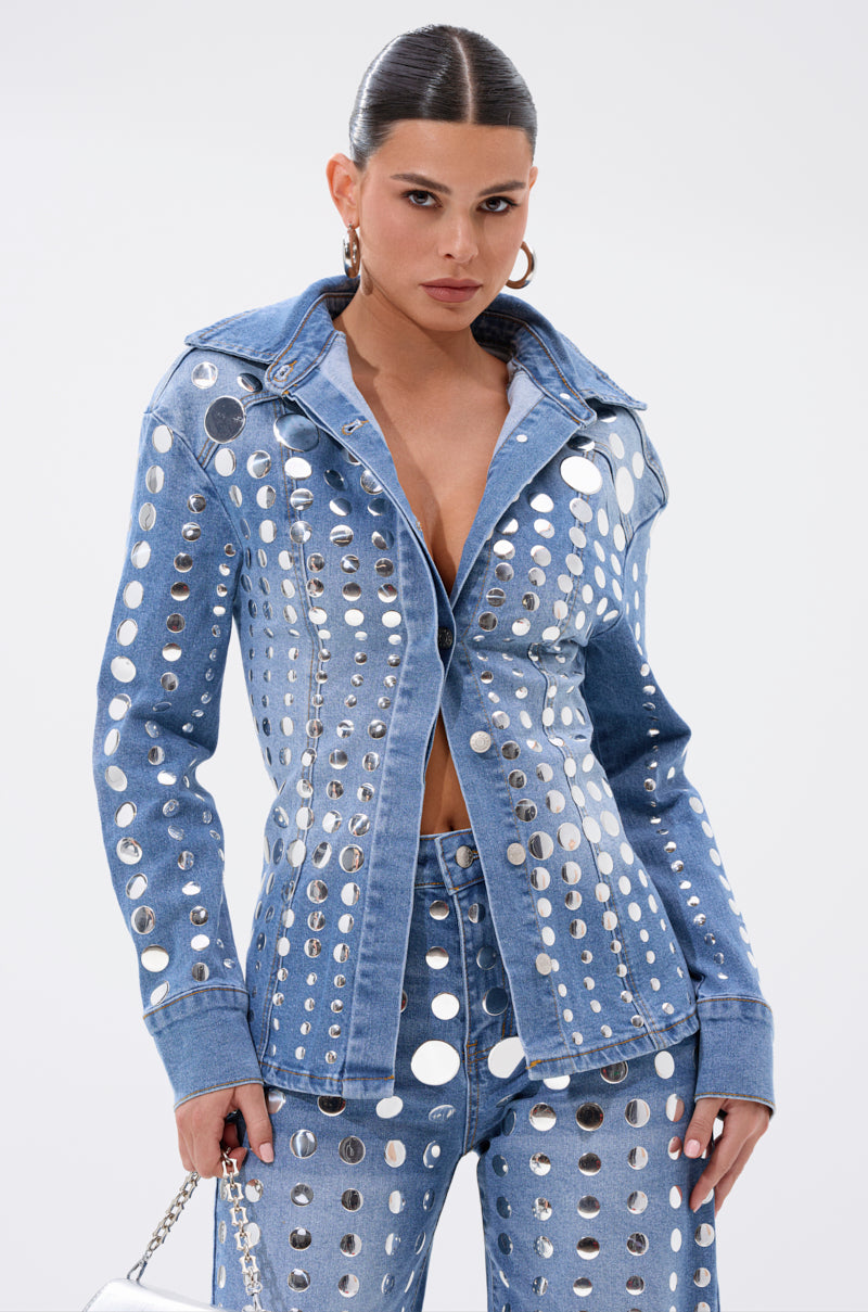 STUDS EVERYWHERE BUTTON DOWN