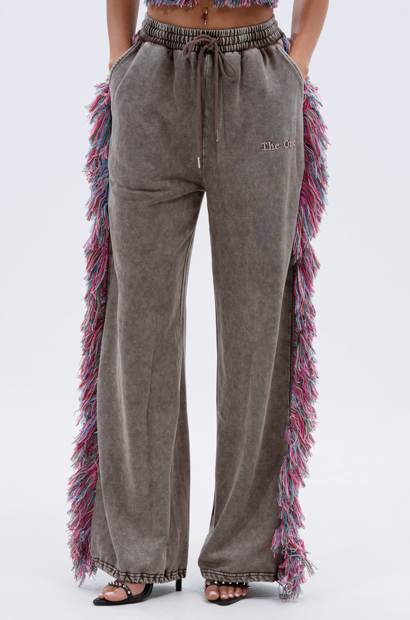 THE ONE WIDE LEG JOGGER WITH FRINGE