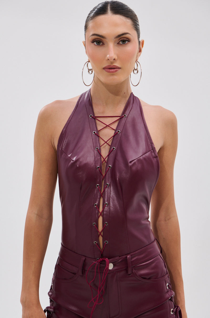 SEXY THANG BODYSUIT IN BURGUNDY