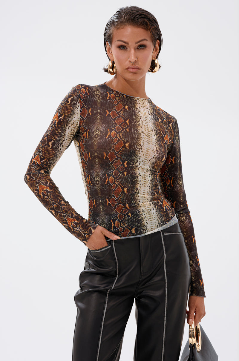 SNAKE VIBES MESH TOP