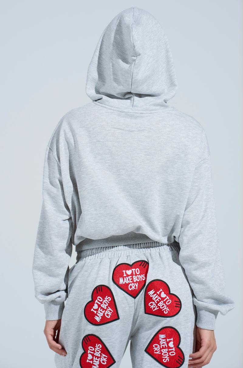 I LOVE TO MAKE BOYS CRY HOODED SWEATSHIRT