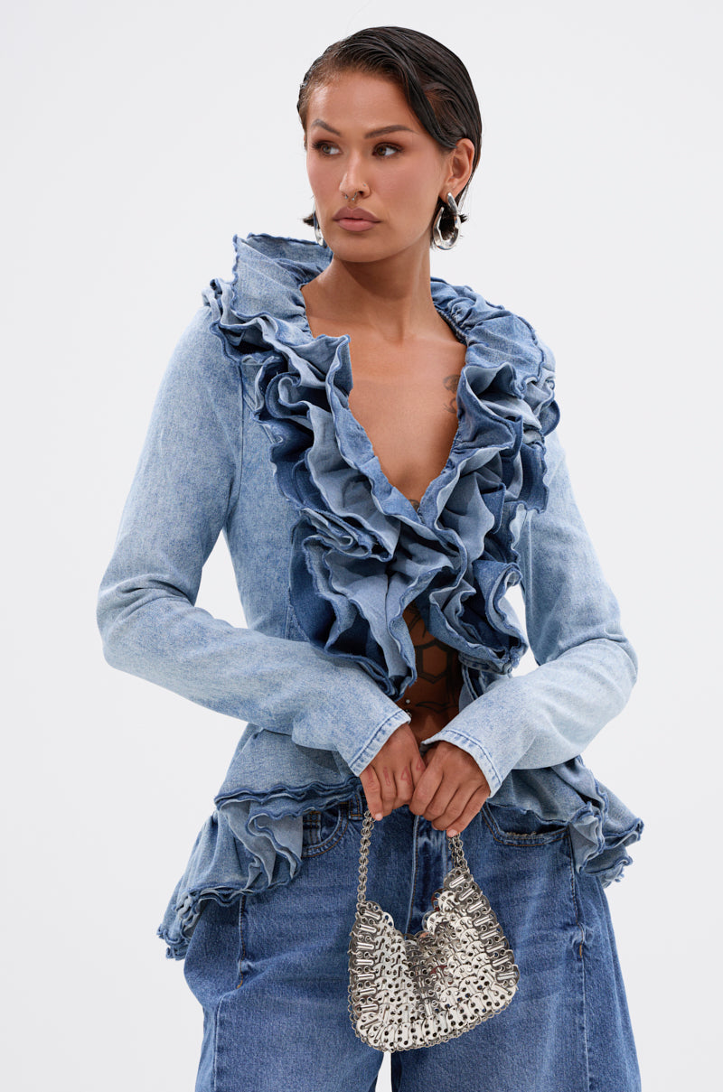 WILD WEST RUFFLE DETAIL BLOUSE