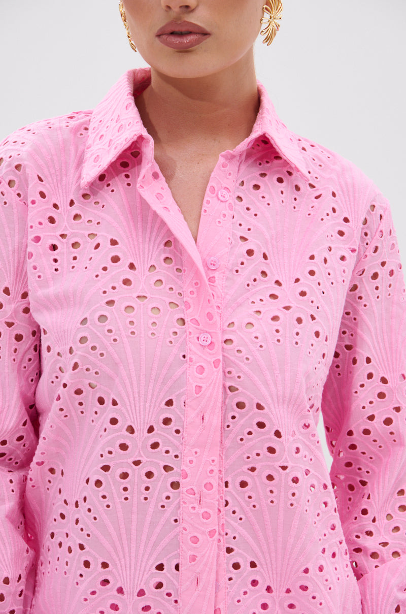 JORDAN EYELET BUTTON DOWN TOP