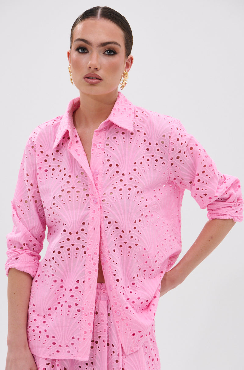 JORDAN EYELET BUTTON DOWN TOP