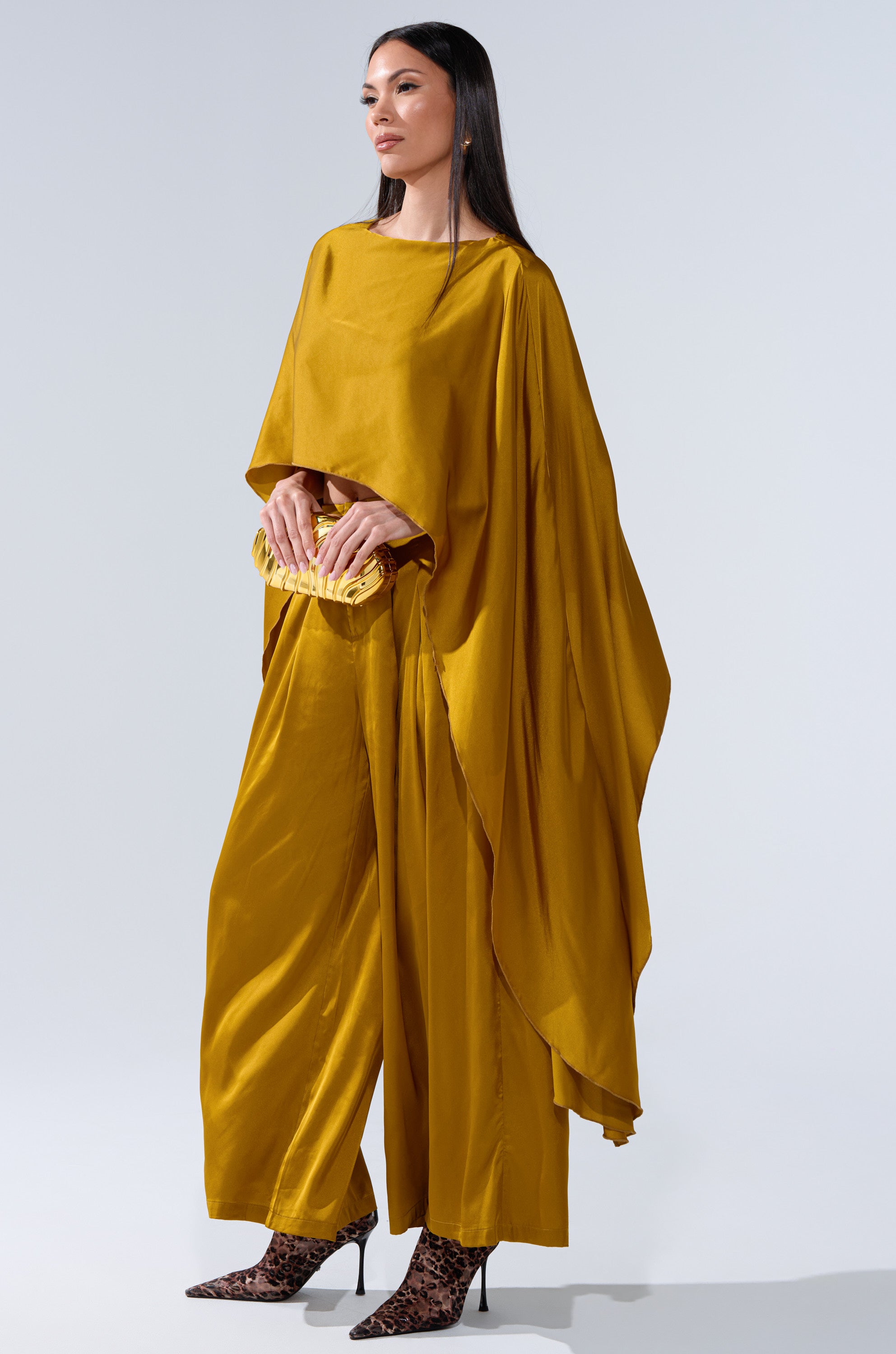 COCKTAIL HOUR WIDE-LEG PANT IN MUSTARD