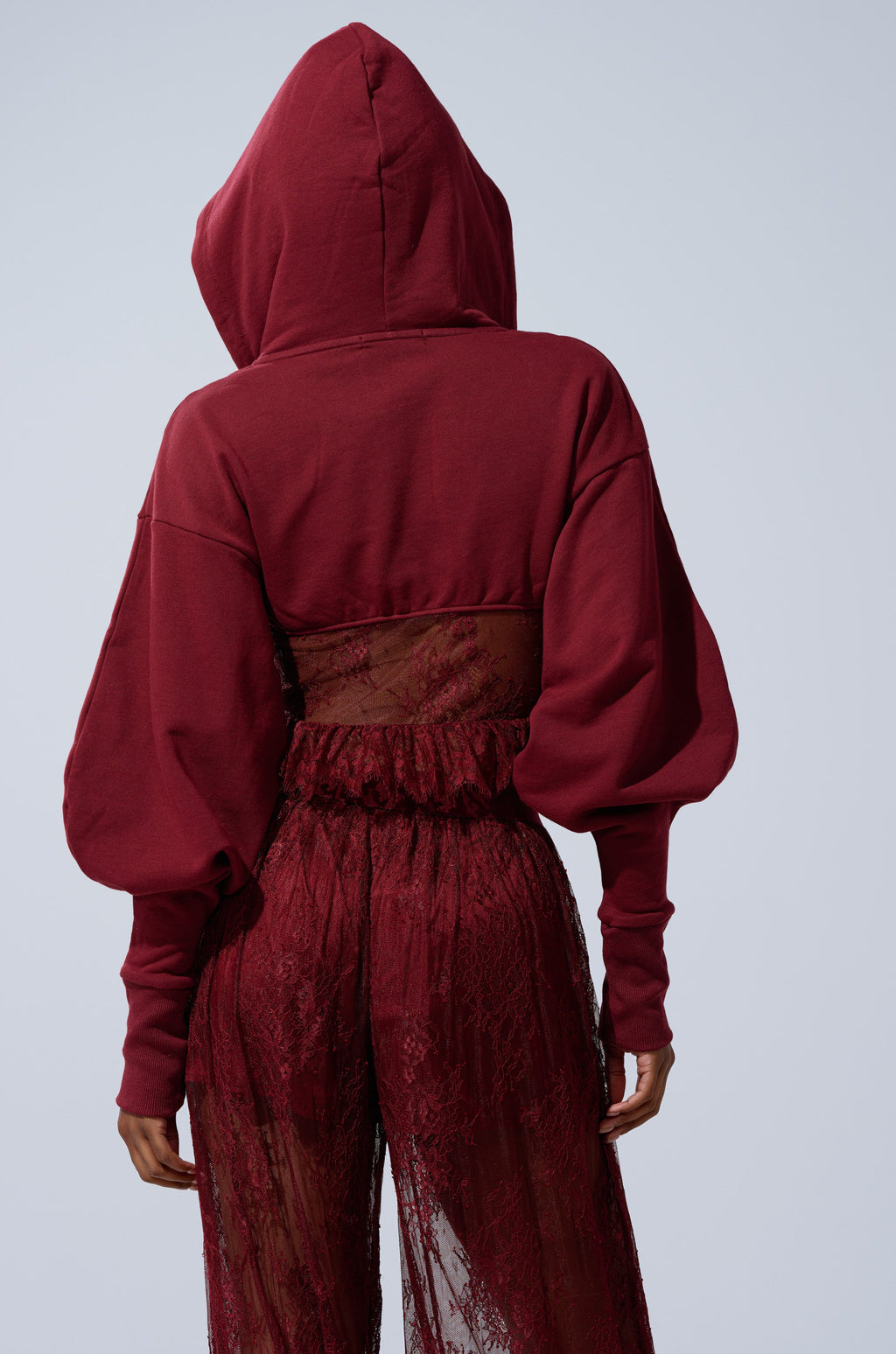 TOO TRENDY ZIP UP SWEATSHIRT WITH LACE