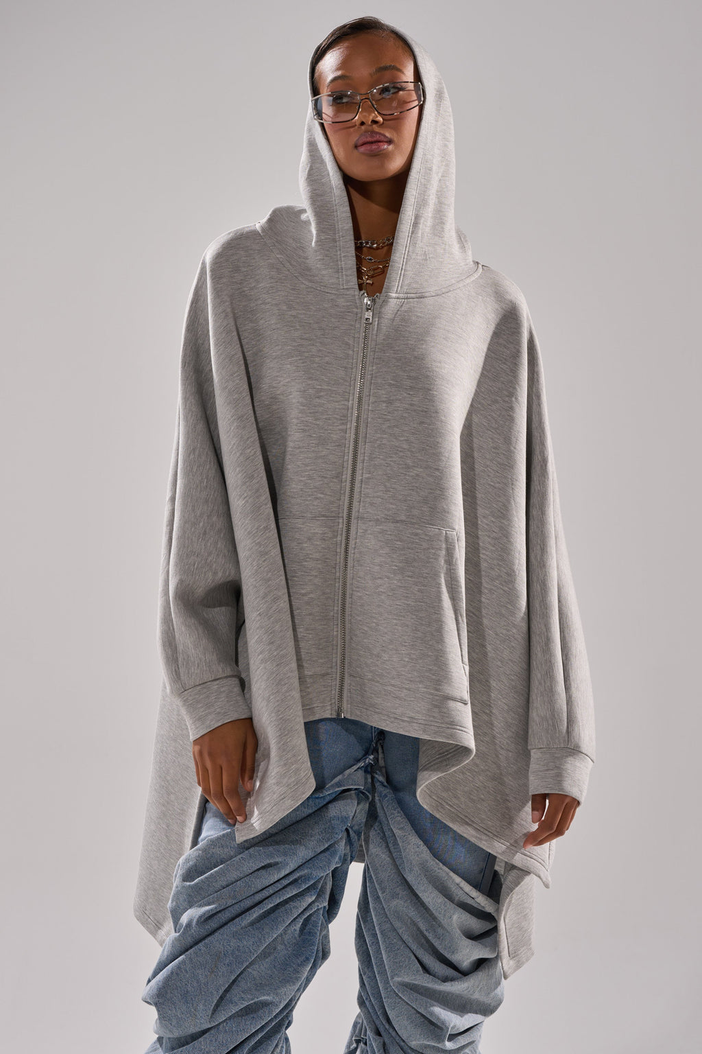 CREW LOVER OVERSIZED ZIP UP SWEATSHIRT