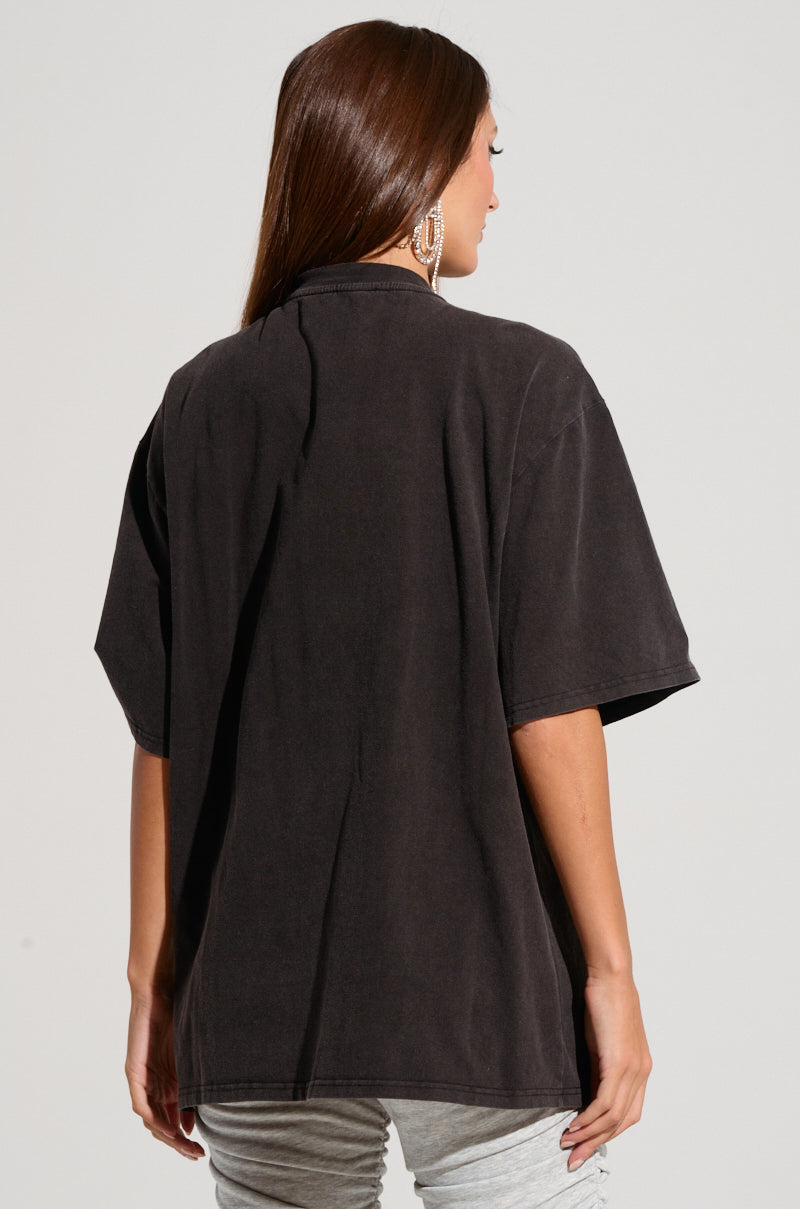 DRIPPING IN JEWELS EMBELLISHED T SHIRT IN HEATHER GREY