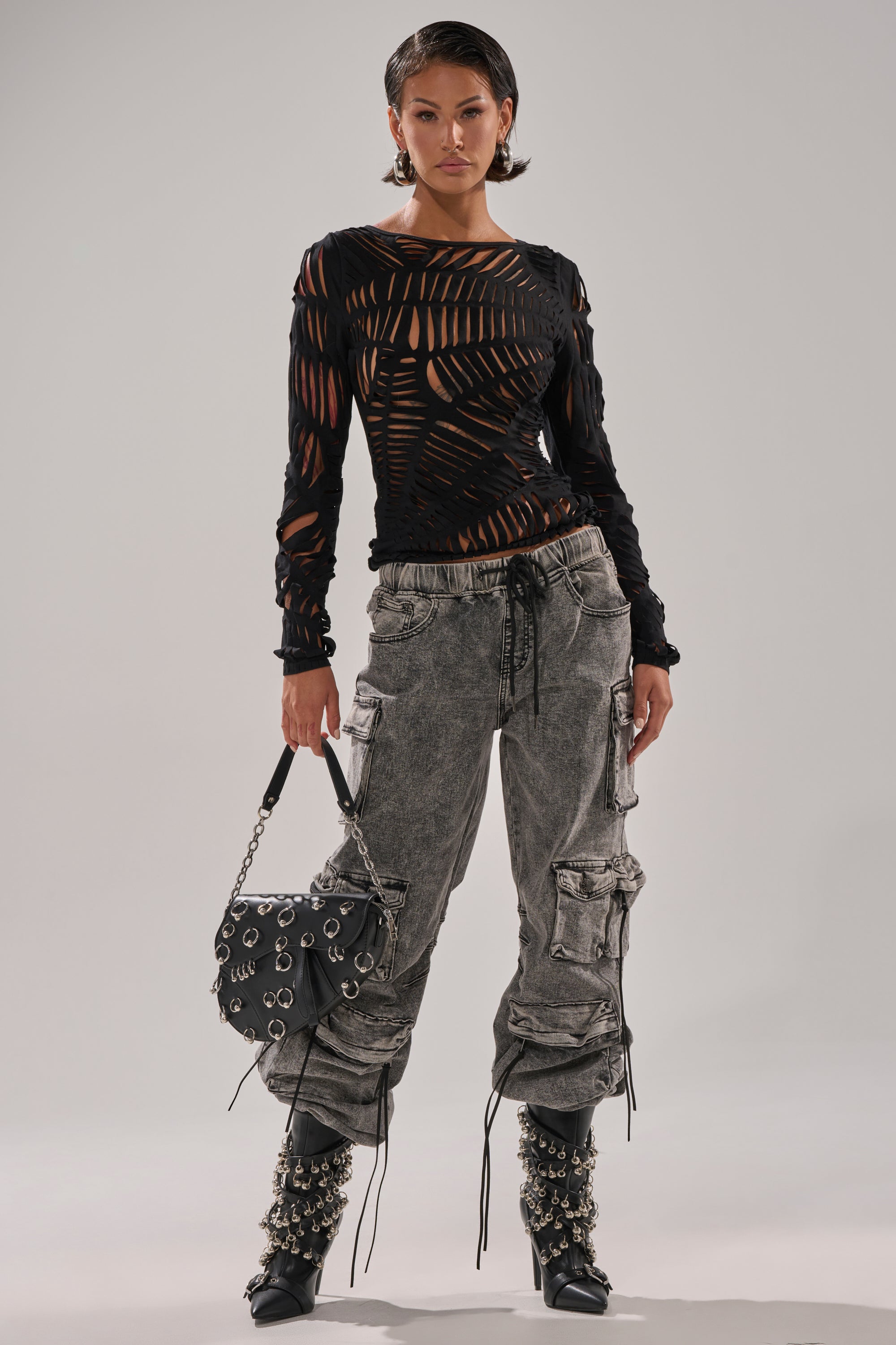 SPIDER WEB CUTOUT TOP