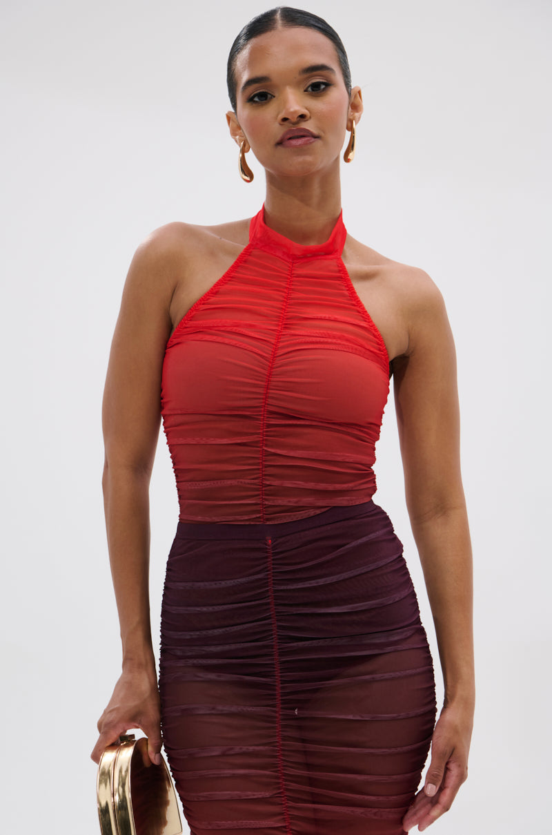 OH FIRE OMBRE MESH BODYSUIT