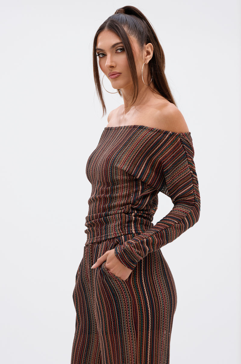 CANDICE STRIPE OFF THE SHOULDER BLOUSE