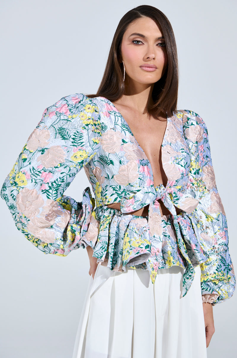 2 WAYS TO SLAY BROCADE LONG SLEEVE TOP