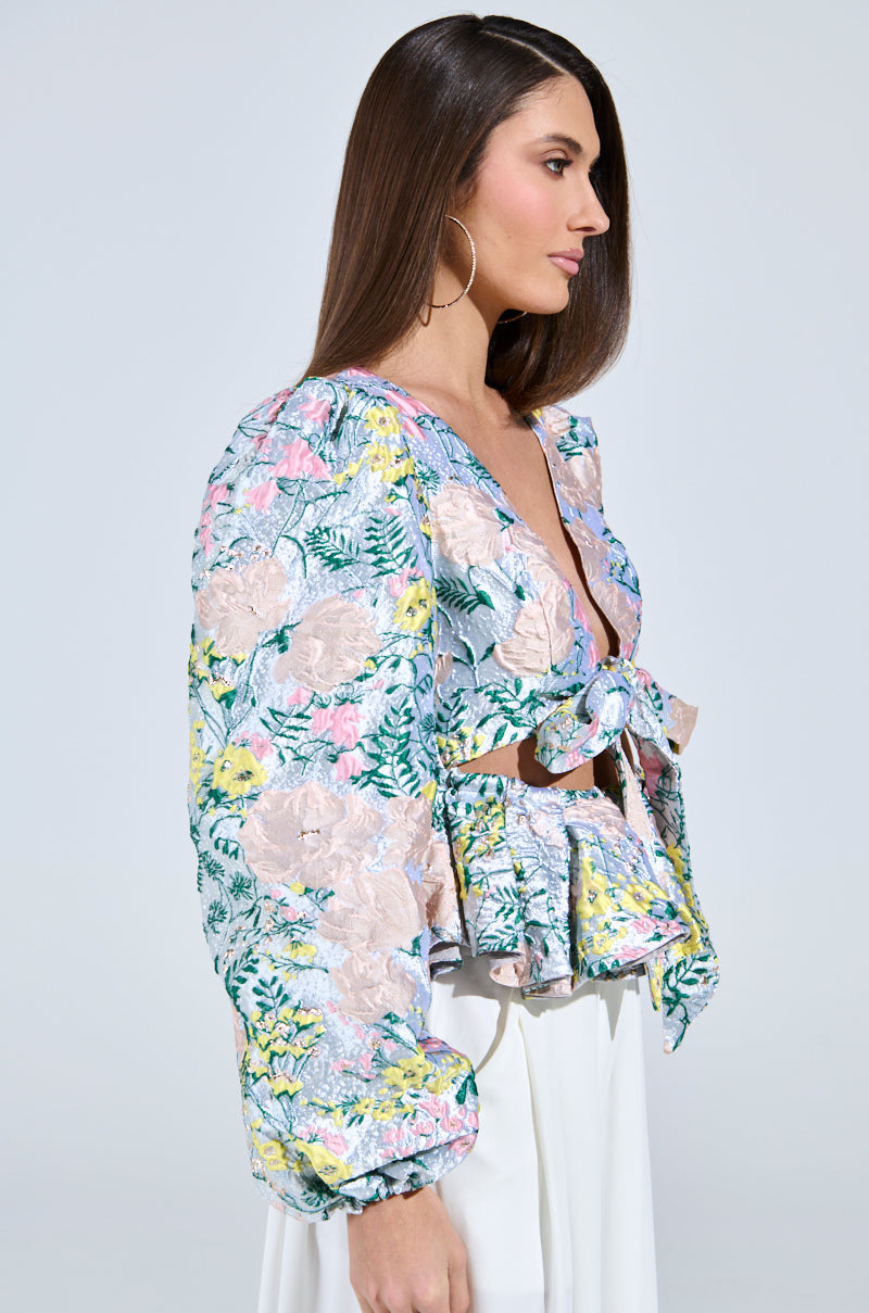 2 WAYS TO SLAY BROCADE LONG SLEEVE TOP