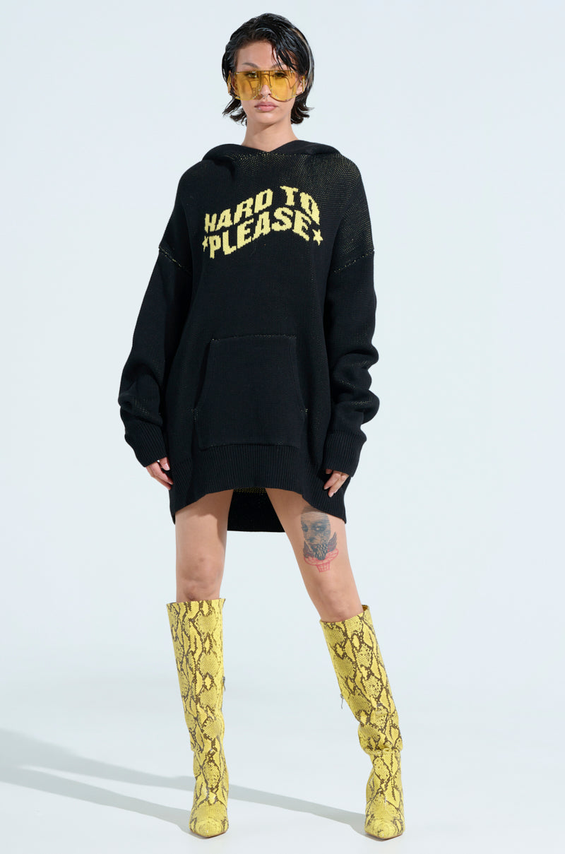 HARD TO PLEASE OVERSIZED HOODED SWEATER