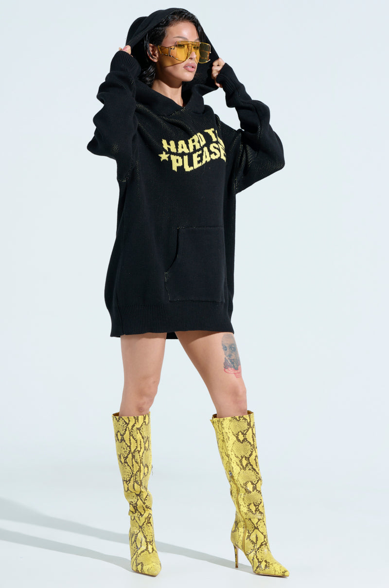 HARD TO PLEASE OVERSIZED HOODED SWEATER